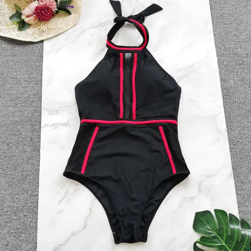 

2019 New One Piece Swimsuit Female Swimwear Women Classic Vintage Bathing Suits Beachwear Sport Swimsuit Backless Slim Swim Wear