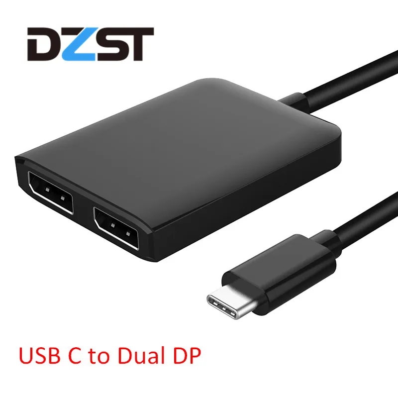DZLST USB C к DP адаптер для дисплея type 3 1 мужчина двойной Женский конвертер 4K 30 Гц видео