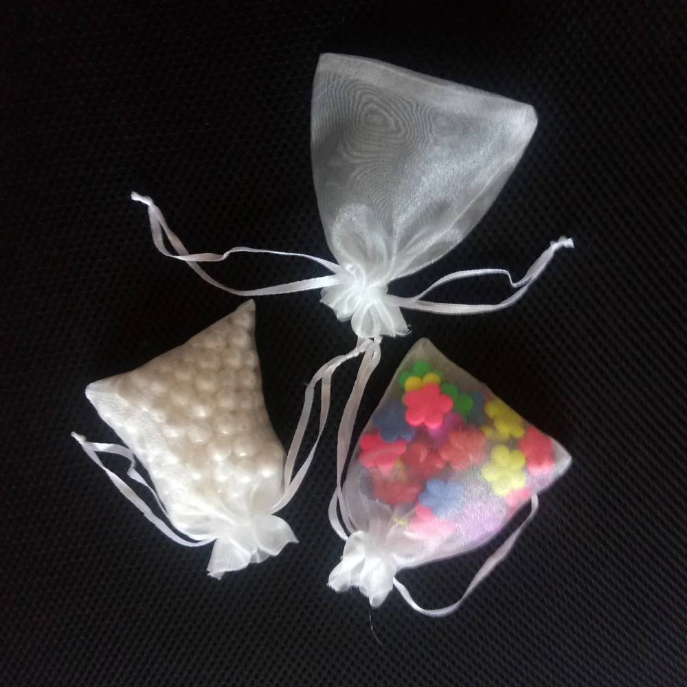 

100pcs Ivory Gift Bags For Jewelry Bags And Packaging Organza Bag Drawstring Bag Wedding/Woman Travel Storage Display Pouches
