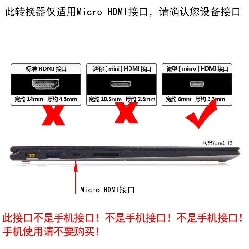 Преобразователь Micro HDMI VGA для проектора Lenovo yoga2 11 13|vga converter|to vgamicro to micro |
