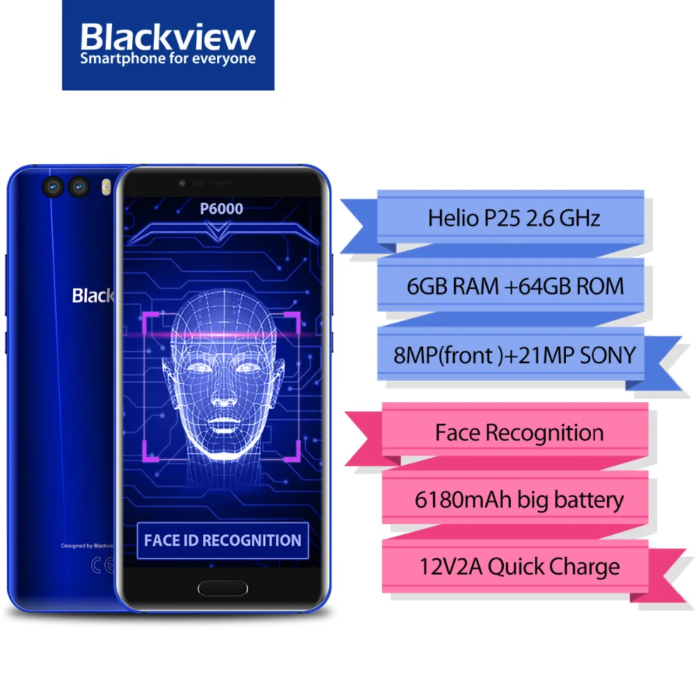 Blackview P6000 5 &quotдюймов мобильный телефон FHD Android 7 1 Helio P25 6 ГБ Оперативная память 4G B