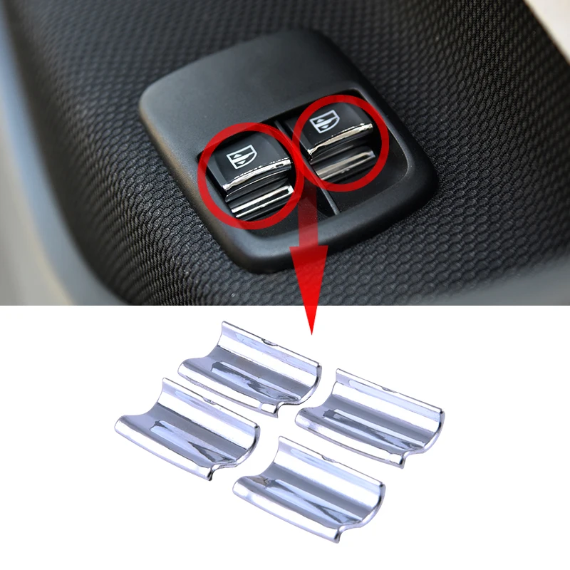 

For new smart 453 fortwo forfour window button sequins decorative car interior 3D stickers car styling accessories 4 pieces