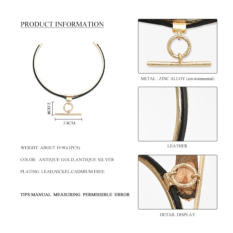 Женское Ожерелье-чокер из цинка ожерелье под античное золото Готическая цепочка