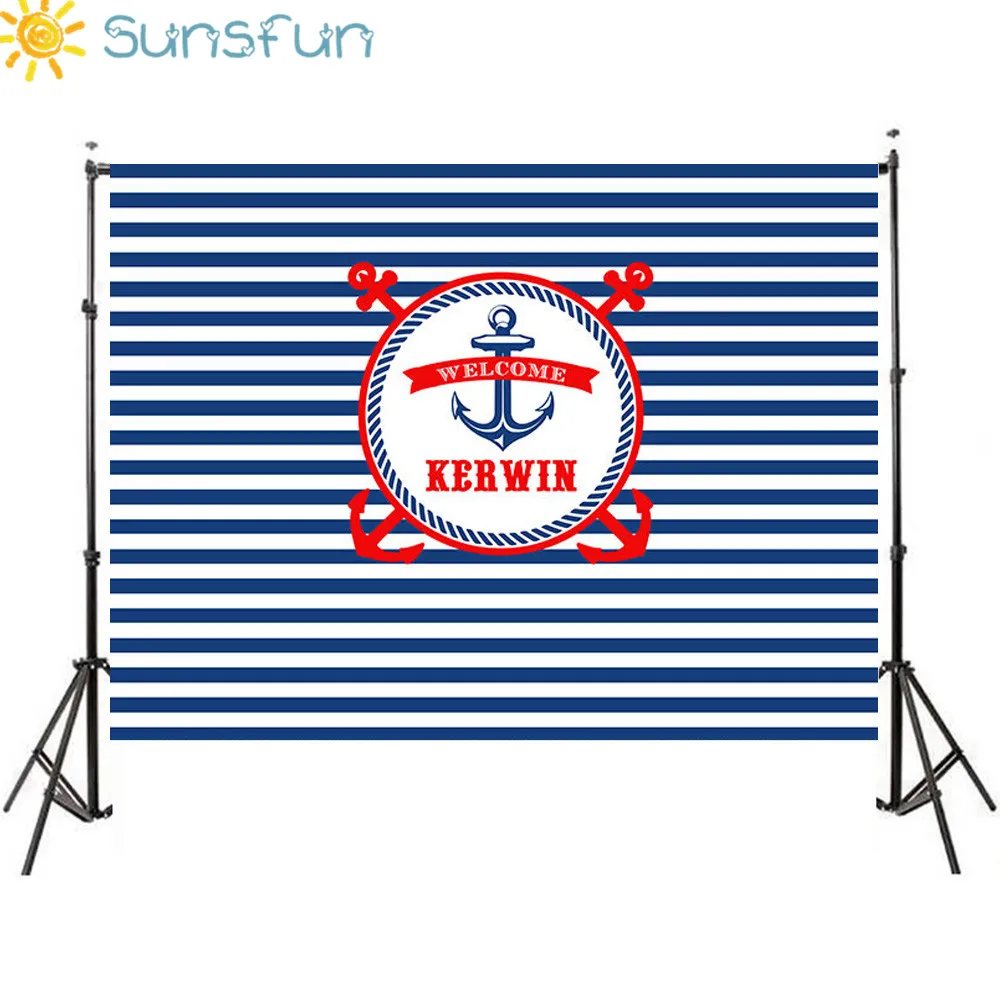 Sunsfun 7x5ft морской якорь тема вечерние полосы фон фотостудия Профессиональный