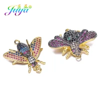 juya diy jewelry findings handmade colorful gem insect charms butterfly bumblebee connectors for bracelets earrings making