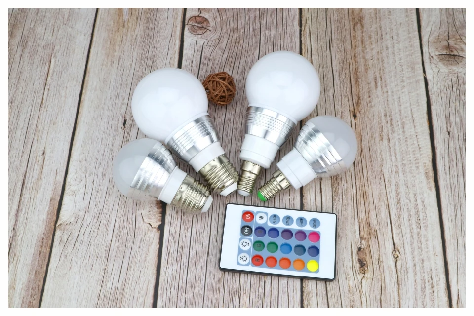 Светодиодный RGB лампа E27 E14 3 Вт 5 Вт AC110V 220 В светодиодный RGB Точечный светильник 85-265 в волшебный RGB светильник ing+ ИК пульт дистанционного управления 16 цветов