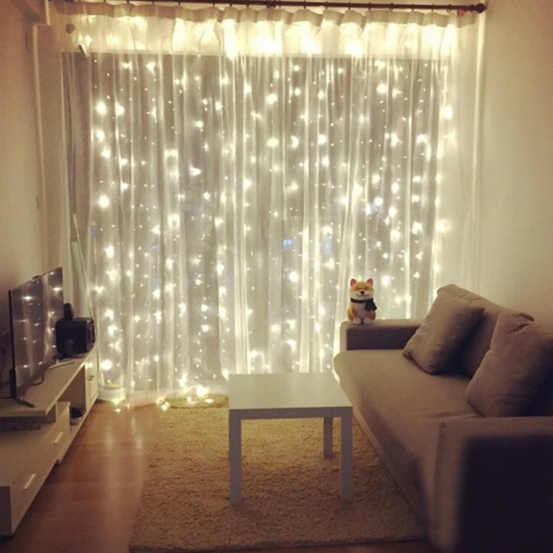 Antikue 3mx3m 300LED Net Mesh Fairy Web String Light Twinkle Lamp Christmas Wedding Garland Party Tree Decor 5 Colors Optional | Лампы и