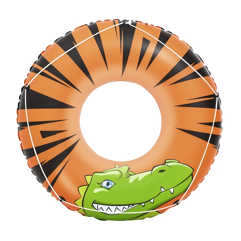 

Dia 120cm Inflatable River Gator Swim Tube With Grab Rope Swimming Ring For Kids Pool Float Swim Toys Pool Water Fun Raft