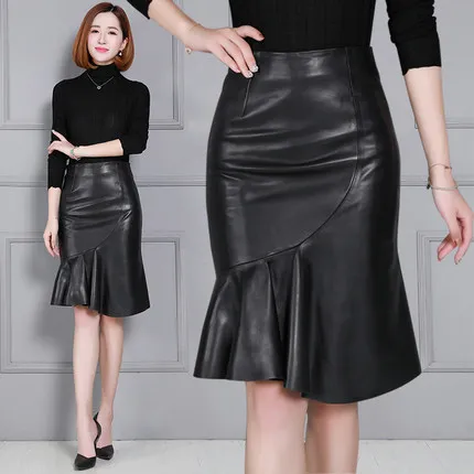 MESHARE New Fashion Genuine Sheep Leather Skirt 18K159