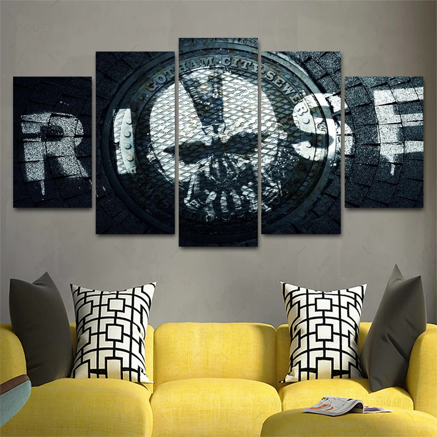 Прямая доставка HD 5 Панель Холст Книги по искусству BM-batman-logo-painting-20 Картина Home decor