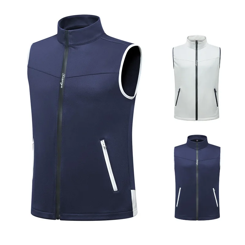 Men Autumn Winter Golf Tennis Jackets Sleeveless Keep Warm Waistcoat Windbreaker Vest M-XXL Golf Clothing D0958