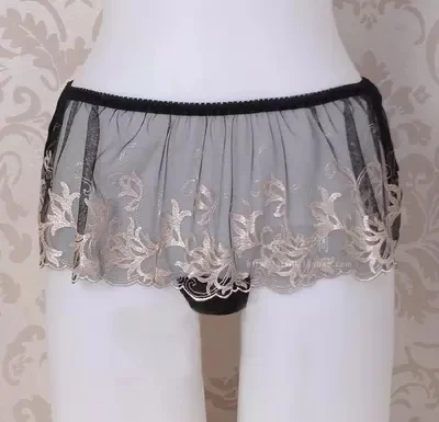 Мужские трусы стринги из сатина синие кружевные танга сексуальное нижнее белье