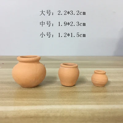 A set of 3 size Миниатюры для террариумов, садовые мини-аксессуары, круглые керамические цветочные горшки - Цвет: A set of 3 size
