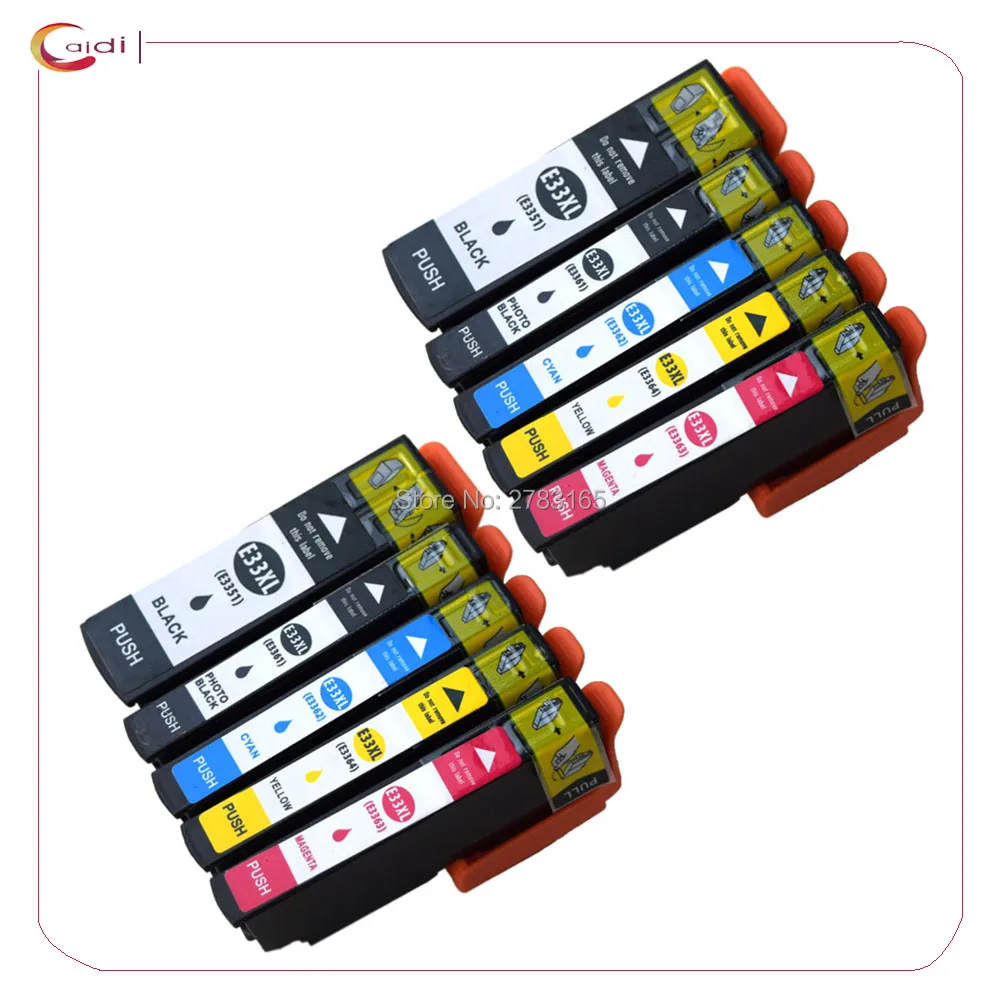 

10Pack Compatible Printer Inkjet Cartridge 33XL T3351 T3361 T3362 T3363 T3364 ink cartridge For EPSON XP-530 EU Market