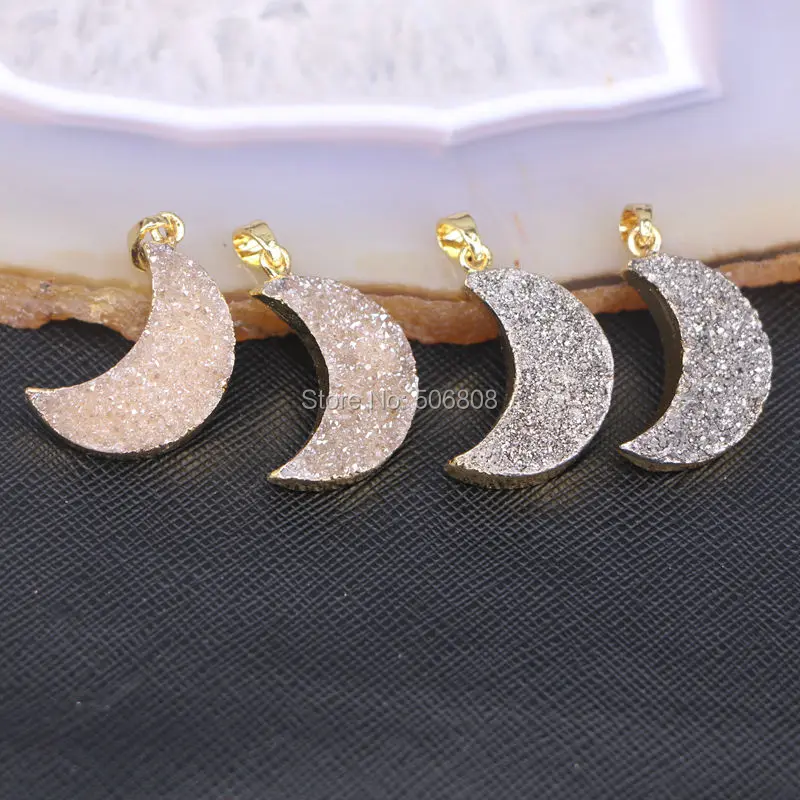 6 шт. подвеска из титанового кварца в форме полумесяца | Украшения и аксессуары