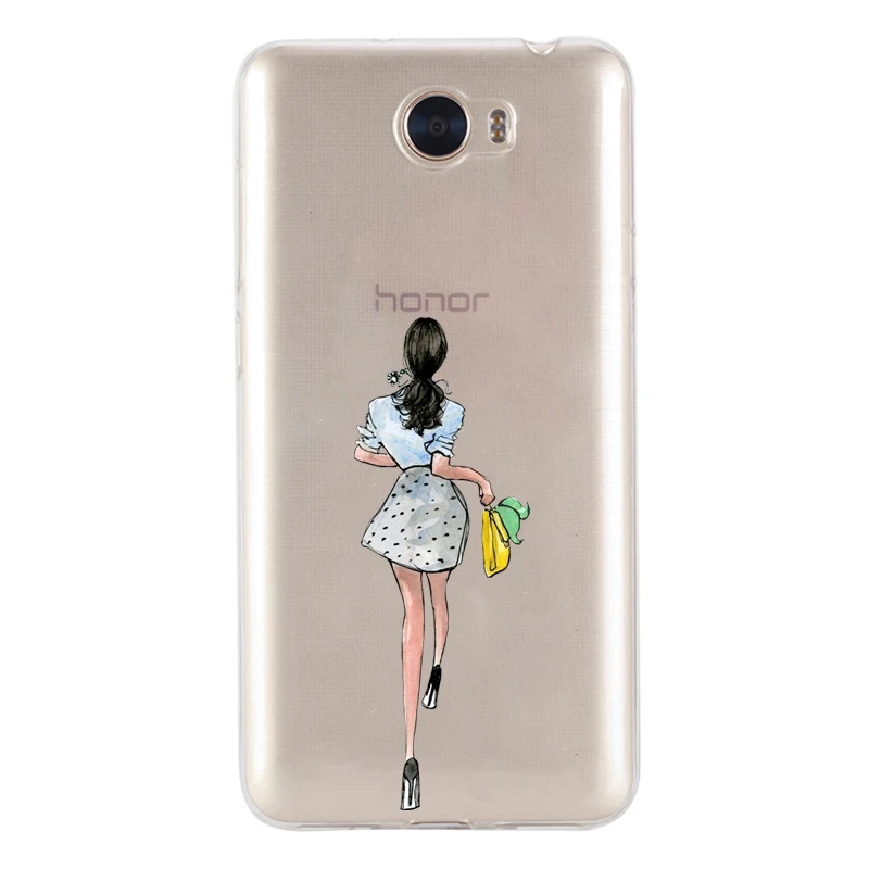 Fashion Girl For Huawei P10 Lite Honor 9 6A Y5 Y6 II Y7 Nova 2 Plus Mate 10 Pro P8 P9 2017 Soft silicone TPU Phone Case |