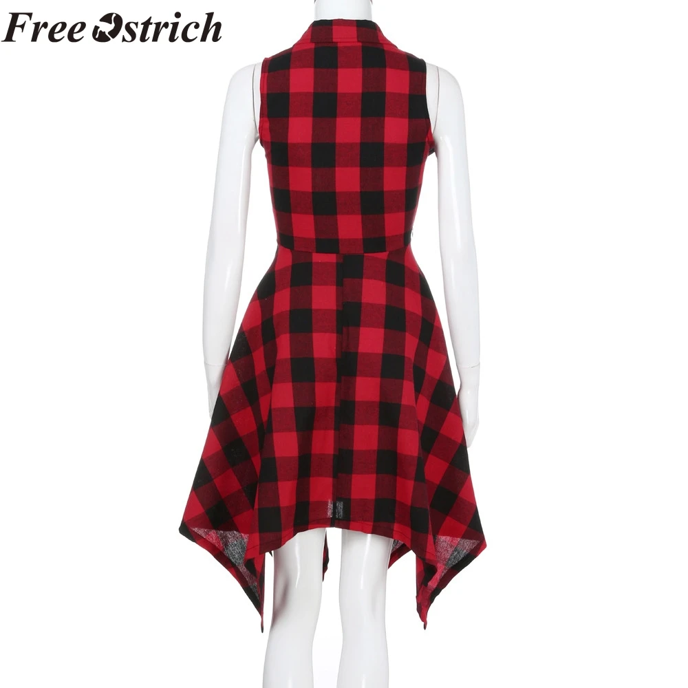 Женское платье в стиле ретро повседневное красное свободное без рукавов на