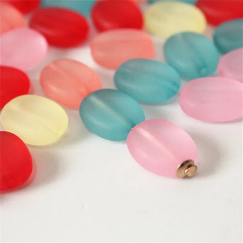 40 шт. овальные акриловые бусины карамельных цветов матовые пластиковые для