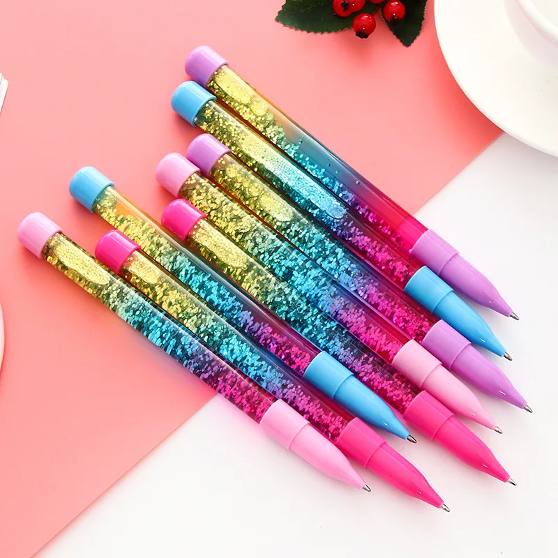 5pcs/lot Creatively 1.0mm Luxury Ballpoint flow oil crystal Gold foil Metal Copper colorful high-grade gold powder quicksand pen |