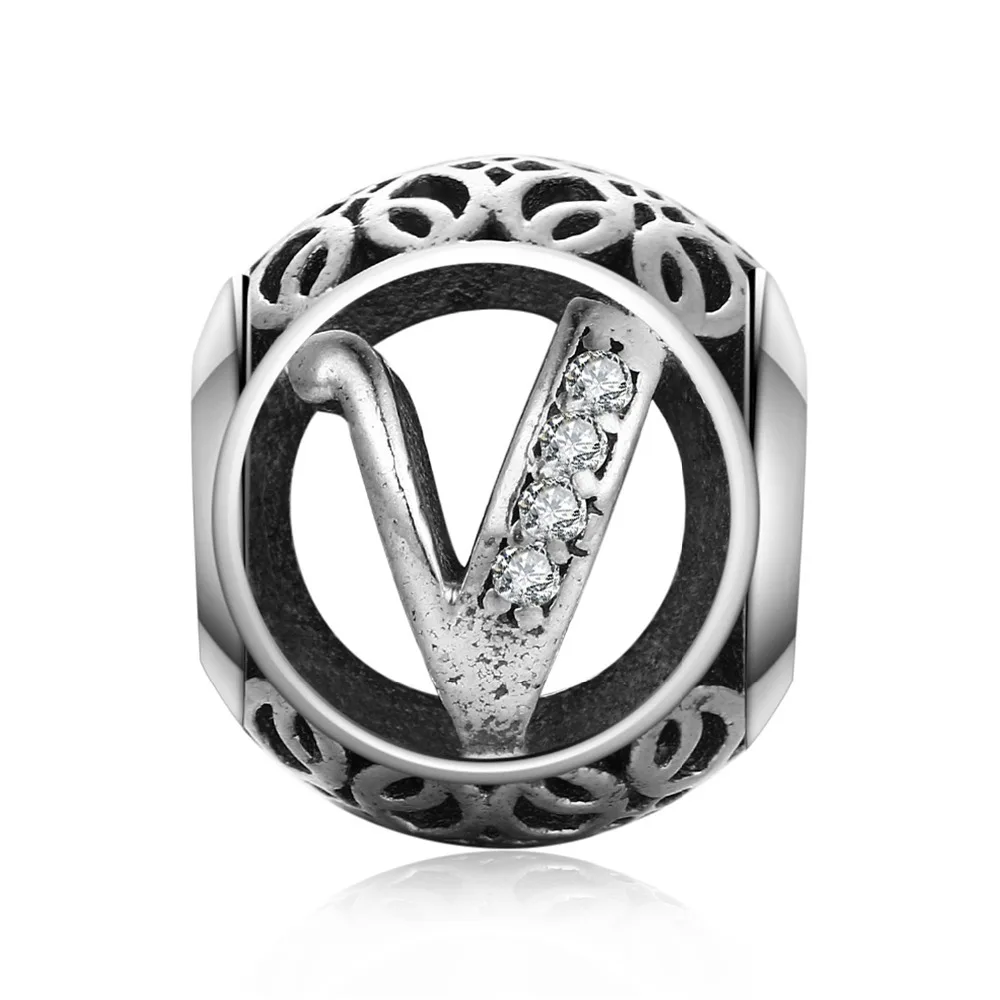 JewelryPalace Aucthentic 925 пробы серебряная буква Винтаж кубического циркония оберег