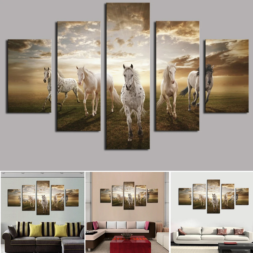 5 Pcs/ Set Zebra HD Picture Art Print Painting On Canvas For Living Room Wall Decor | Дом и сад