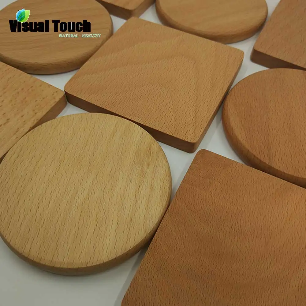 Визуальный Сенсорный деревянный теплоизолированный коврик подставки для чашек