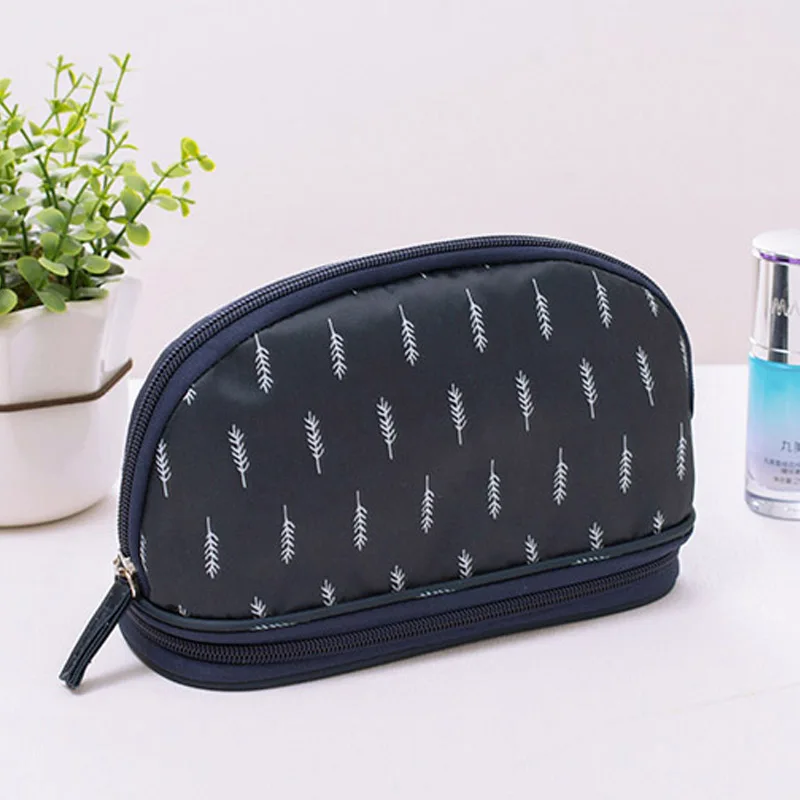 Blue feathers Женская косметичка Фламинго портативный водонепроницаемый двухслойный дорожный косметический мешок сумки Органайзер косметический чехол для макияжа - Цвет: Blue feathers
