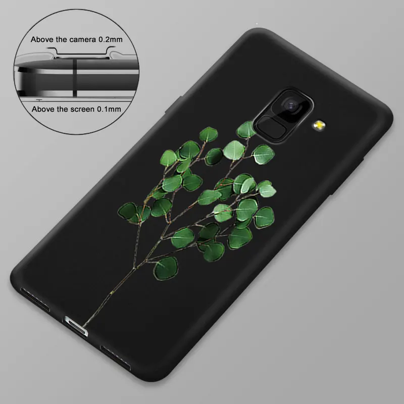 TPU Phone Cover Case for Samsung Galaxy A6+ A8+ A9 J3 2018 Soft Matte Silicone Color Branch Coque J4 J6 Plus EU |