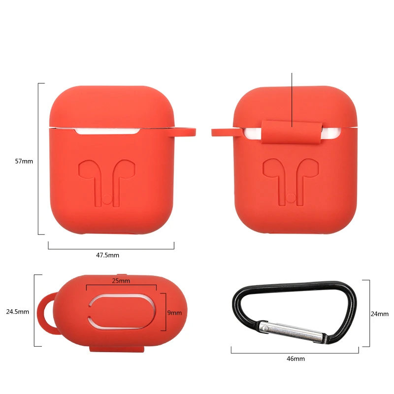 Airpods силиконовый Bluetooth беспроводной чехол для наушников Защитный AirPods аксессуары