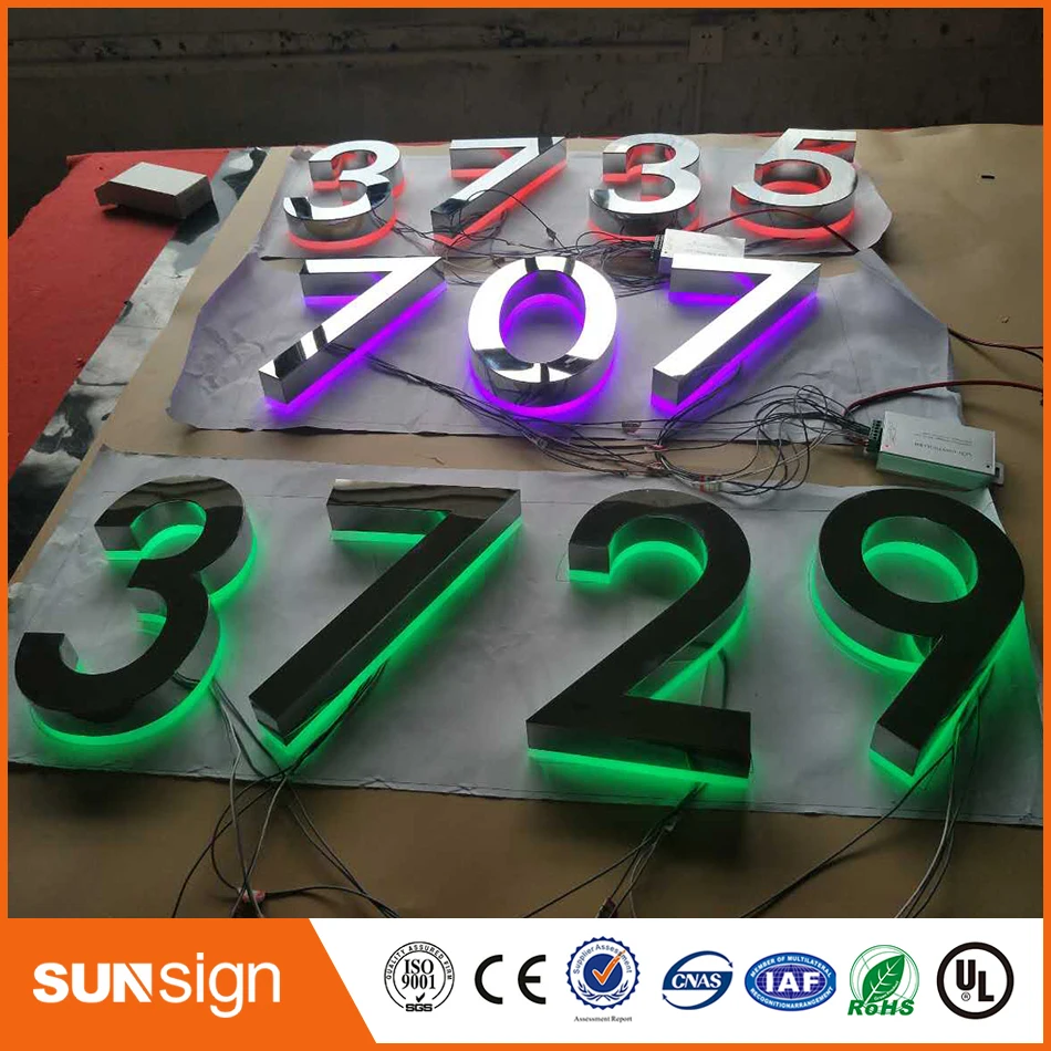 H30Outdoor advertising illuminated open sign 3D channel letters stainless steel backlit sign letters