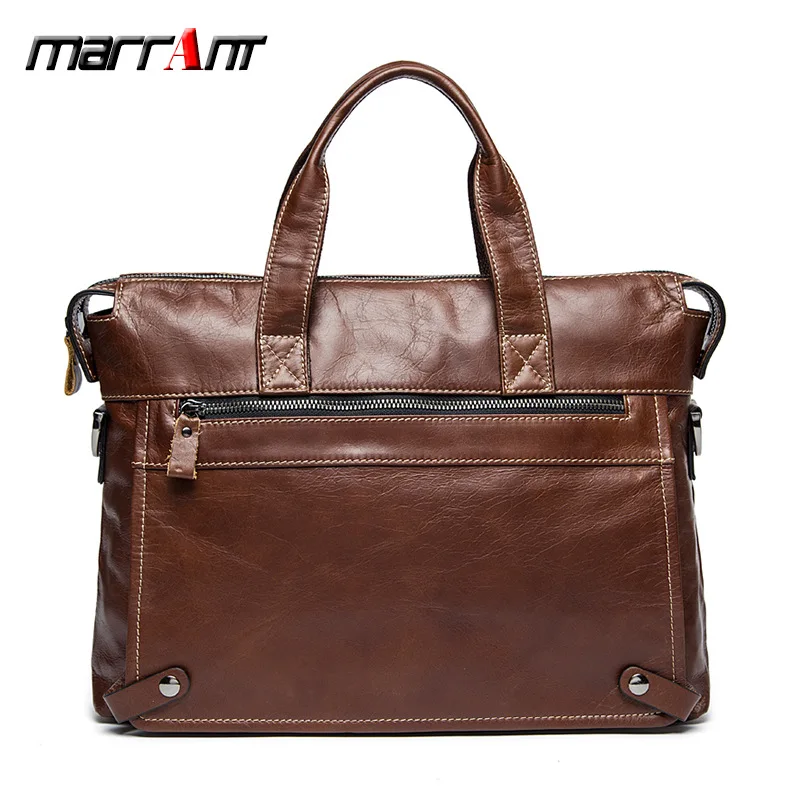 Brown Новинка, мужская сумка из натуральной коровьей кожи, портфель, Мужская посылка, мужская деловая сумка из воловьей кожи на одно плечо - Цвет: Brown