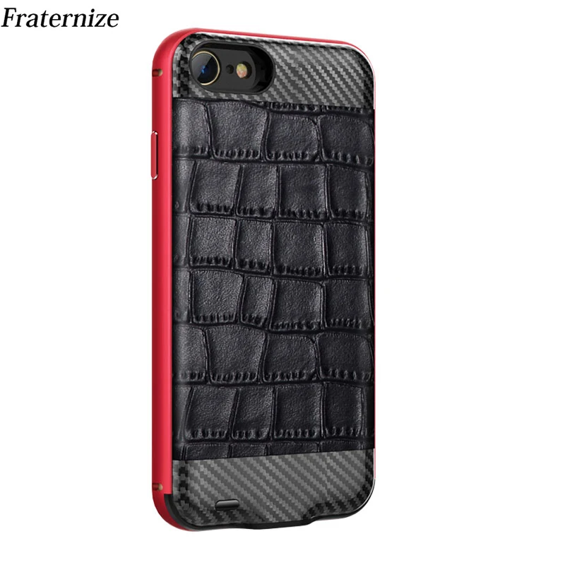 Тонкий чехол для зарядного устройства из натуральной кожи iPhone 6 6s 7 8 внешний