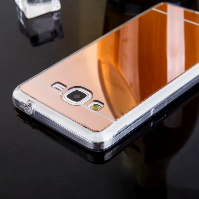 Для samsung Galaxy J2 премьер Роскошные золотое покрытие ТПУ Зеркало чехол для Grand Prime