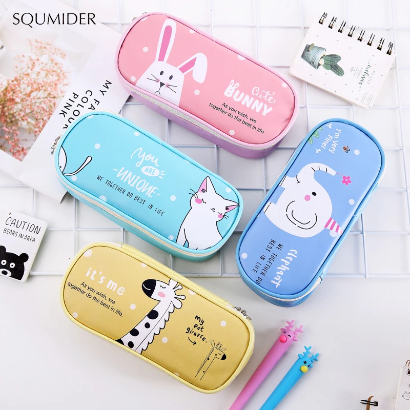 Креативный чехол карандаш с животными простой дизайн сумки на молнии большой