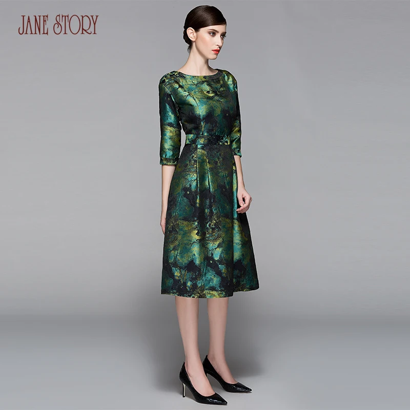 Jane story office dress maxi vintage robe платье лето весна 2017 цветочные beautiful party | Женская одежда