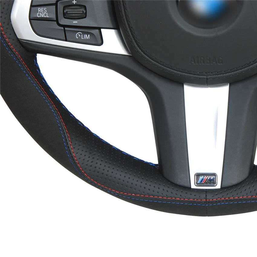 MEWANT черный замшевый кожаный чехол на руль для BMW G30 525i 530i 530d M550i M550d 2017 2018 G32 630i 640i M
