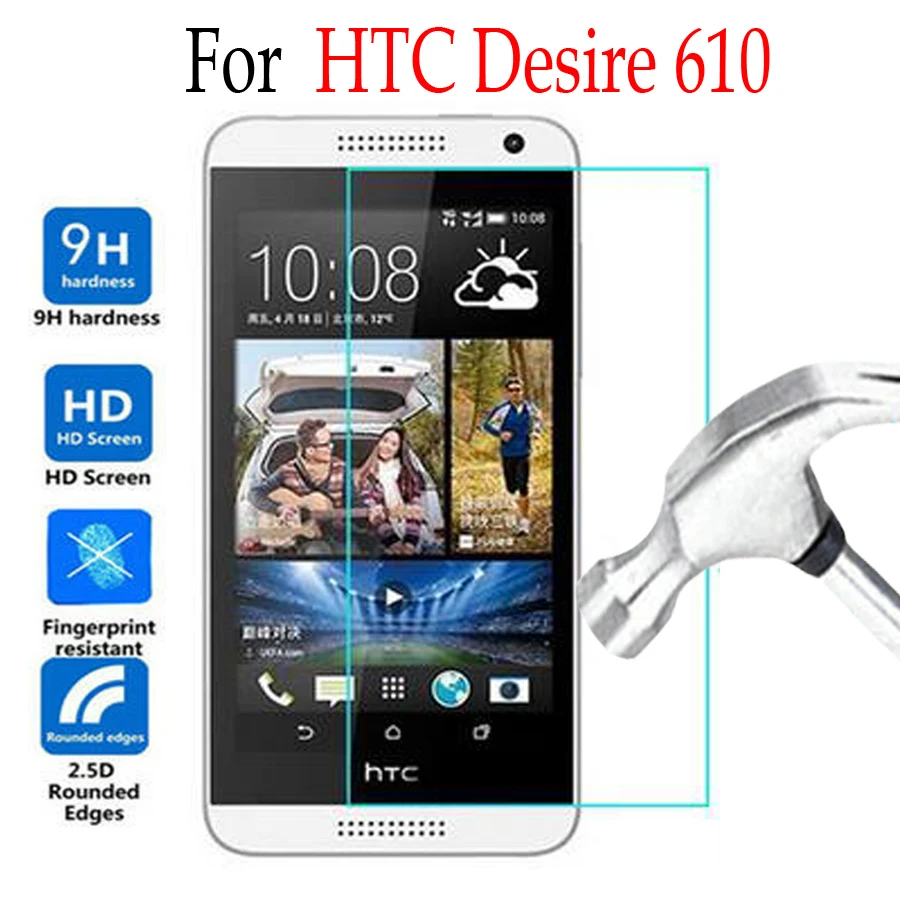 Защитное тонкое закаленное стекло 9H для HTC Desire 610 защитная пленка экрана T|protector