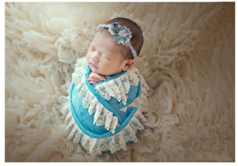 Baby blankets newborn super soft wrap towel baby stretch cloth lace blanket photograph shoot retro props | Мать и ребенок