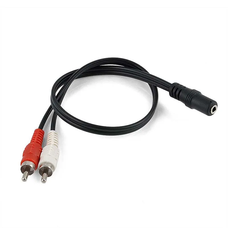 10pcs 1FT 20CM 3.5mm Female to Dual RCA Male Audio Adapter Cable C03 | Электроника