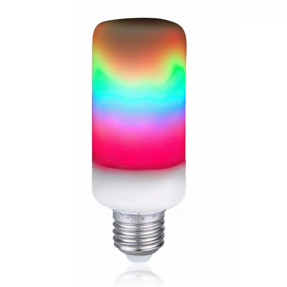 Новая красочная Светодиодная лампа E27 2835 SMD с эффектом пламени накаливания 3 Вт