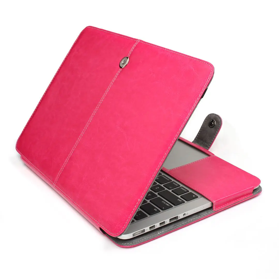 Rose Ноутбук чехол для ноутбука MacBook Air 13 за счет сканера отпечатков пальцев A1932 Air 13,3 11 retina 12 Pro 13 15,4 A1706 A1708 A1989 A1707 из искусственной кожи с защитой от царапин - Цвет: Rose