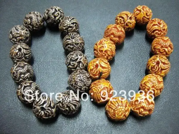 2 шт. Тибетский мужской крутой браслет с бусинами из дракона и феникса Байкерский