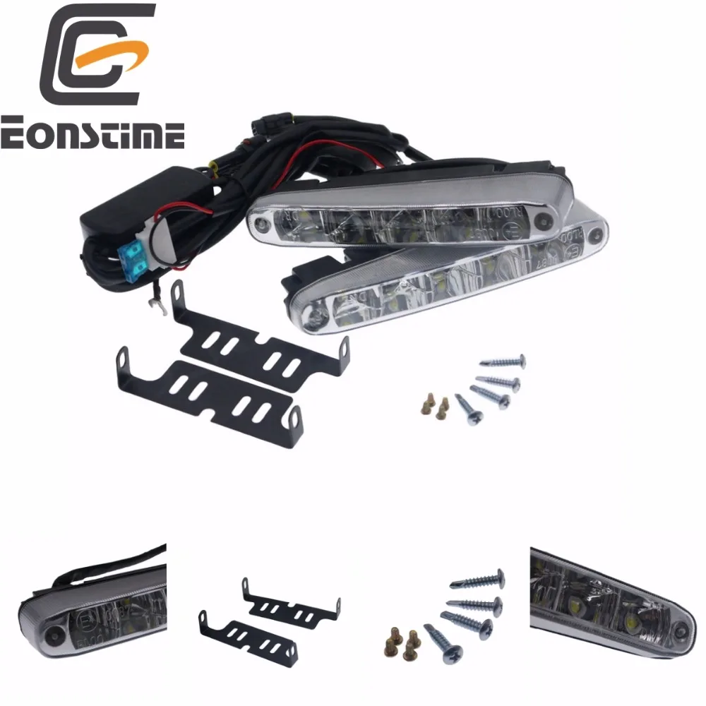 Eonstime 2 шт. Универсальный супер яркие Автомобильные дневные ходовые огни 5LED LED DRL