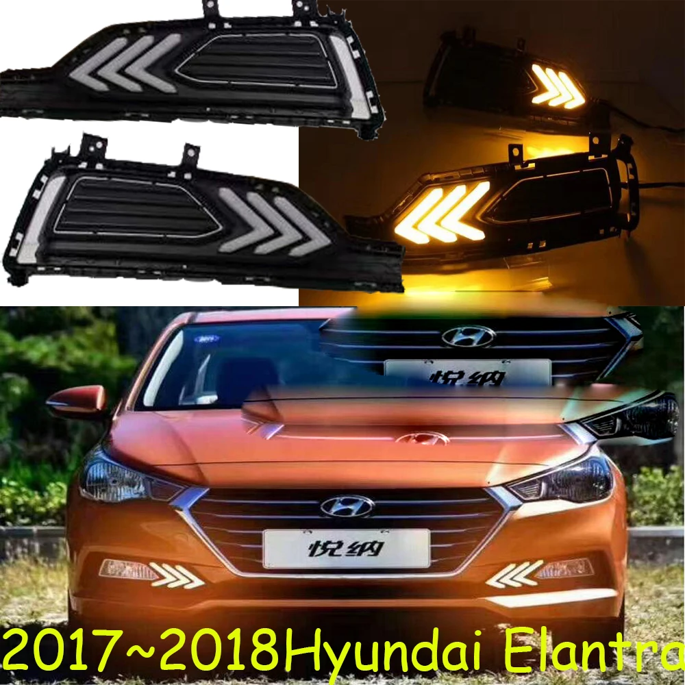 Светодиодный 2017 ~ 2018 Elantra Дневной светильник туман фары для HUNDAI акцент Genesis i10 i20