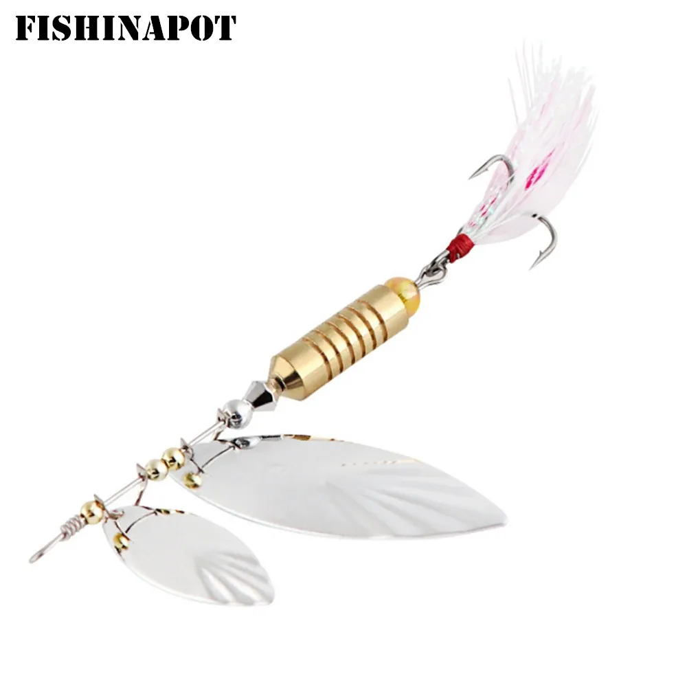 FISHINAPOT 1 шт. 7 г/10 г металлическая вращающаяся блесна жесткая приманка с крючками