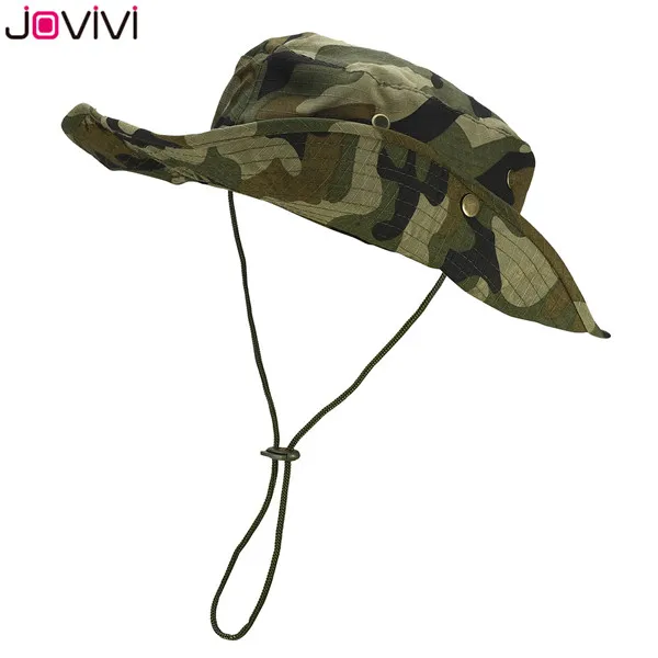 1x Color 8 Jovivi 1 шт. уличная шляпа Boonie с широкими полями, дышащие сафари рыболовные шляпы для защиты от УФ-лучей, складная Военная Кепка, пара уличных шапок - Цвет: 1x Color 8