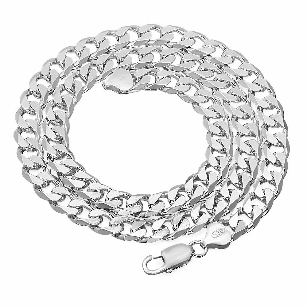 Мужское серебряное ожерелье шириной 10 мм 24 дюйма оптовая продажа модные