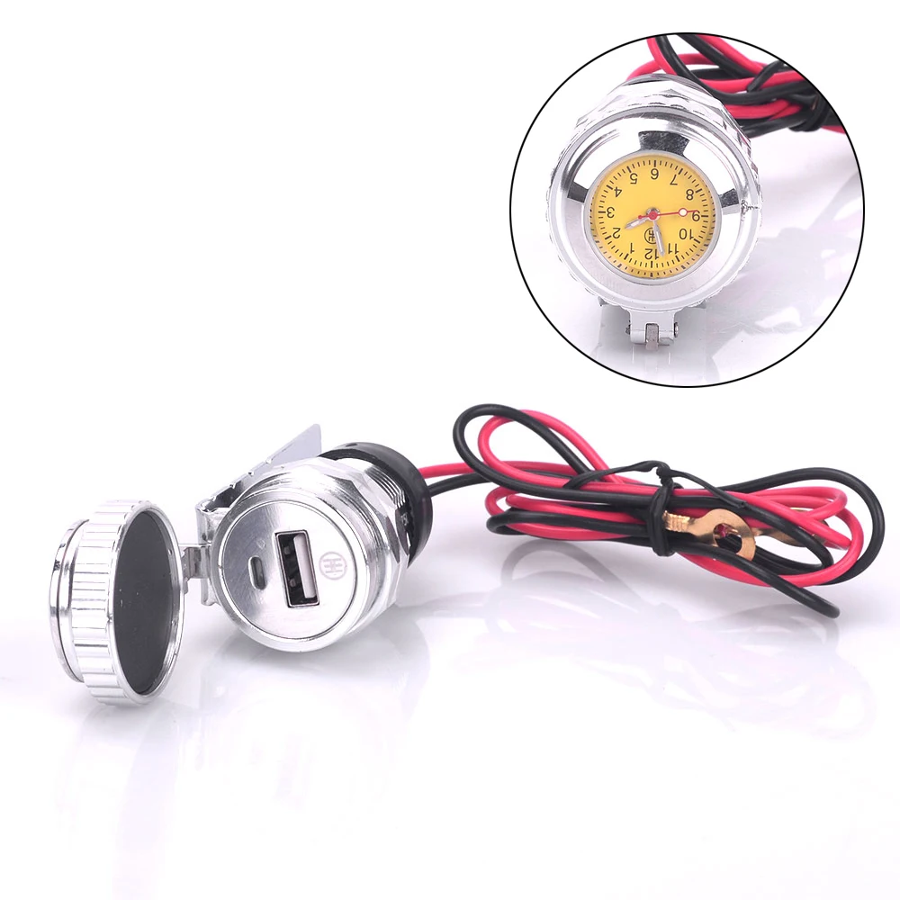Мотоцикл Часы мотоцикл USB Зарядное устройство Мощность адаптер часы
