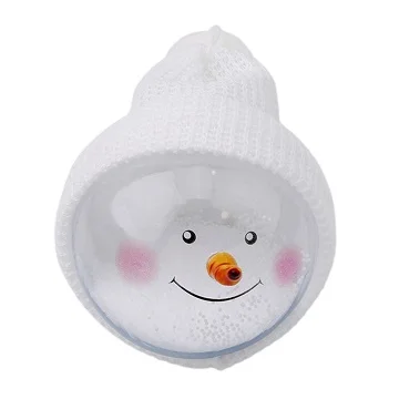 White Мини рождественские украшения для дома Navidad Висячие Детские игрушки в форме снеговика пластиковые рождественские шары вечерние подвески подарки - Цвет: White