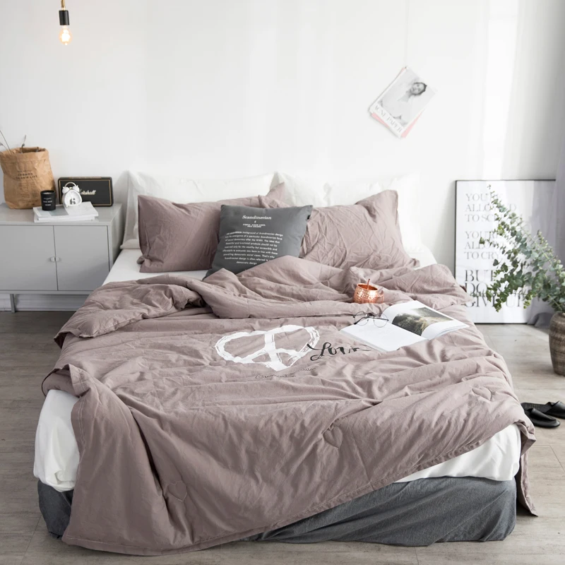 Sookie летнее хлопковое покрывало с буквенным рисунком дышащее одеяло тонкое для